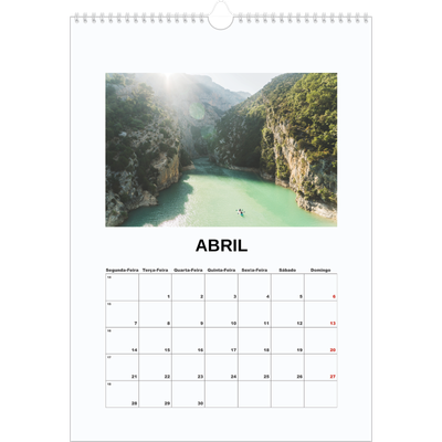 Calendário A3 — Fotografia simples [Abril]