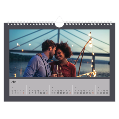 Calendário A4 horizontal — Colorir o meu mundo [Abril]