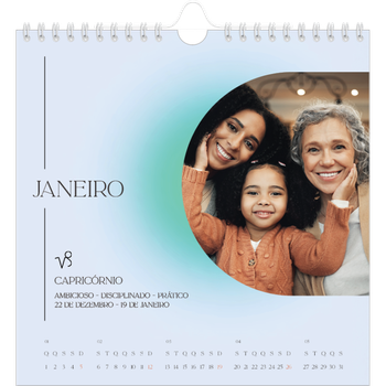 Calendário fotográfico quadrado — Degradê de astrologia