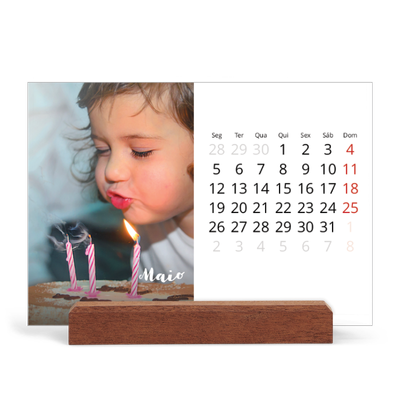 Calendário de mesa com suporte em madeira - horizontal  — Script simples [capa]