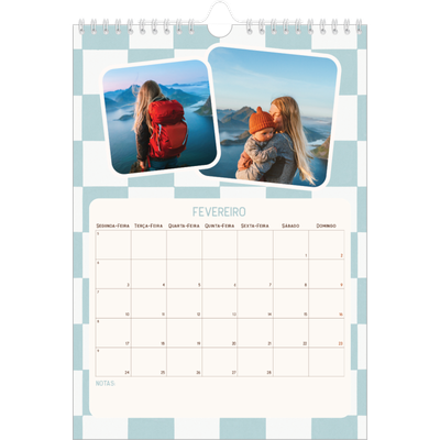 Calendário fotográfico A4 — Padrões retro [Fevereiro]