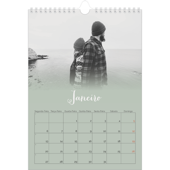Calendário fotográfico A4 — Verde enevoado