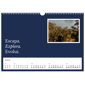 Calendário fotográfico horizontal A3 — Terra editorial