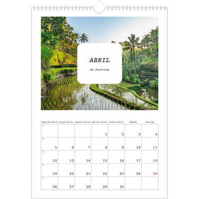 Calendário A3 — A história completa [Abril]
