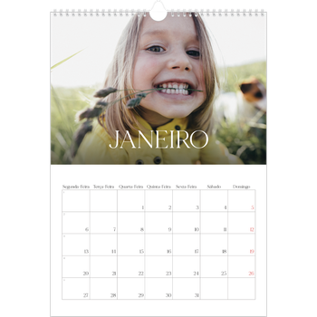 Calendário fotográfico A3 — Doze meses grandes