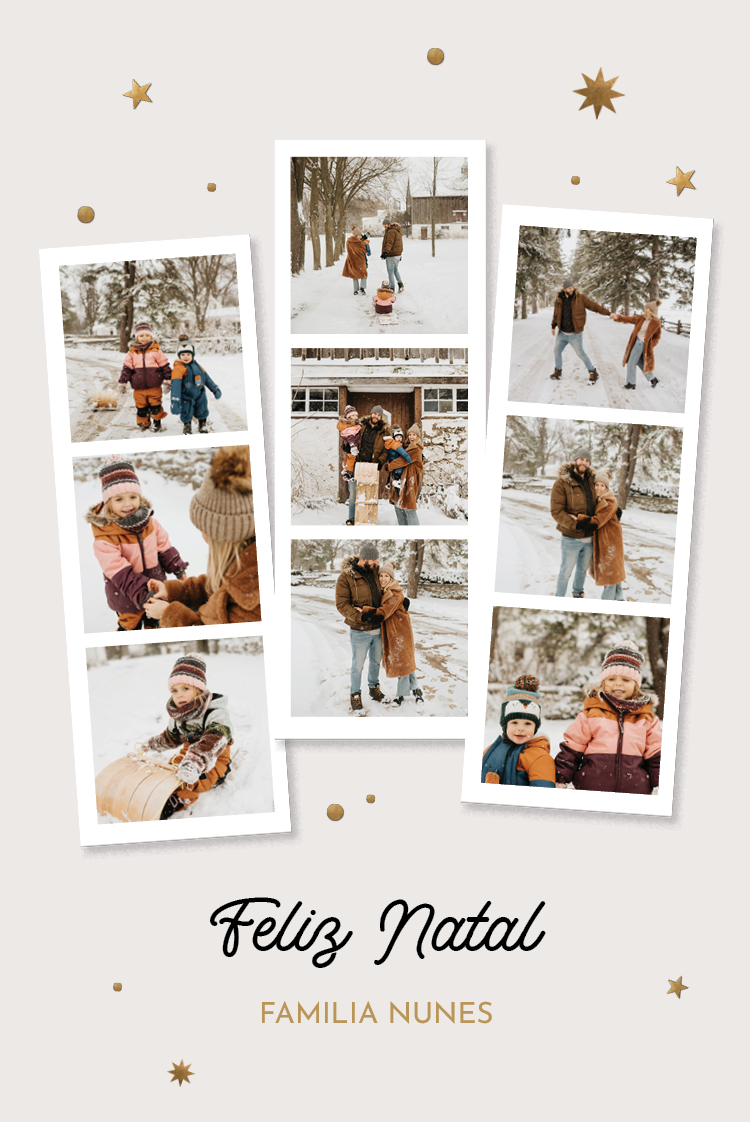 Cartões — Salpicos de neve e estrelas