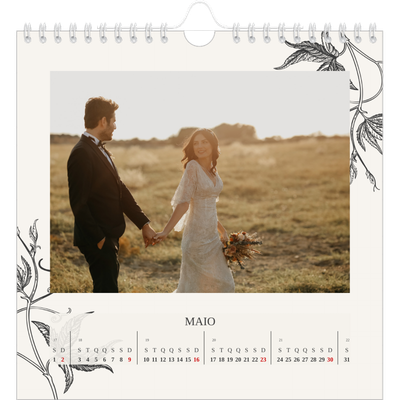 Calendário quadrado — Tinta e hera [Maio]