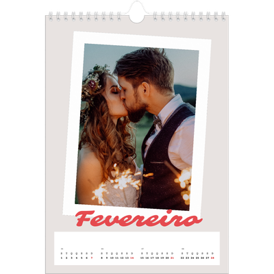 Calendário fotográfico A4 — Assinado a carmim [Fevereiro]