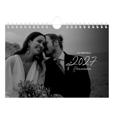 Calendário A5 horizontal — Escrita elegante [capa]