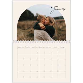 Calendário fotográfico duplo A4 — Arco das recordações