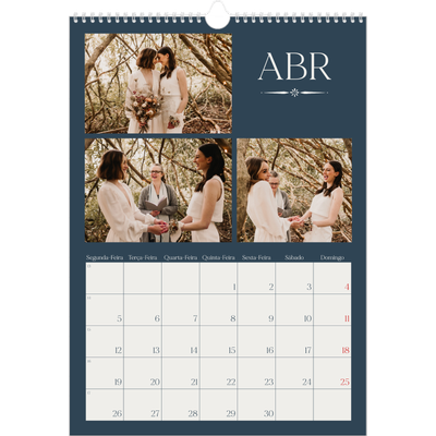 Calendário A3 — Ardósia e serifas [Abril]