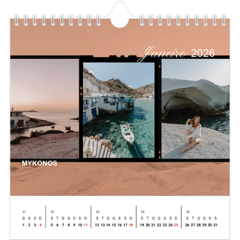 Calendário fotográfico quadrado — Aventura e desejo de viajar