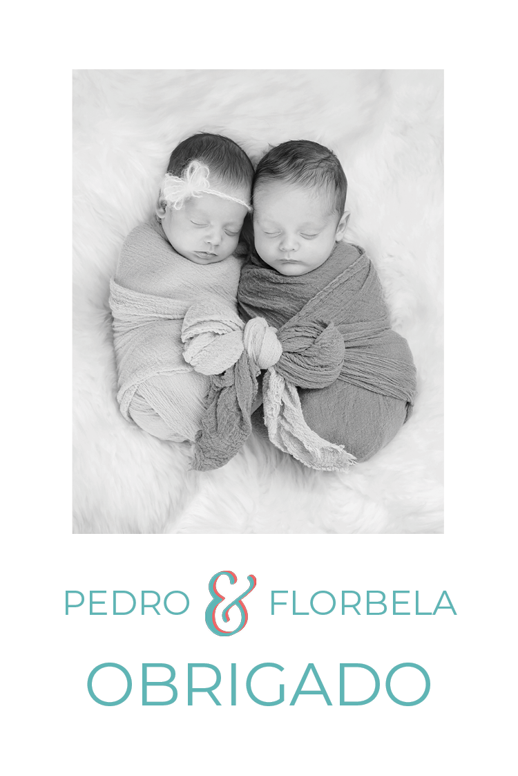 Cartões de agradecimento — E comercial de gémeos