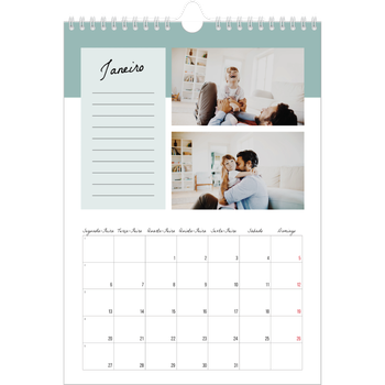 Calendário fotográfico A4 — Calendário da lista