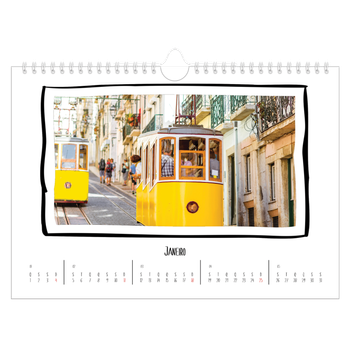 Calendário de Fotografias A4 Paisagem — Momentos de álbum de recortes