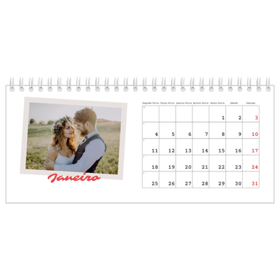 Calendários de mesa — Assinado a carmim [Janeiro]