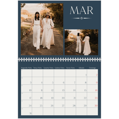 Calendário A4 duplo — Ardósia e serifas [Março]