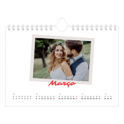 Calendário A5 horizontal — Assinado a carmim [Março]