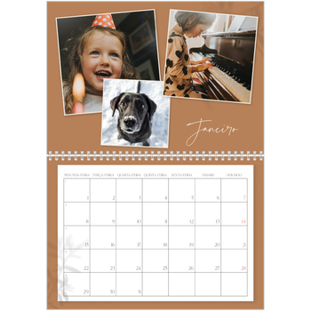 Calendário fotográfico duplo A4 — Com os pés no chão