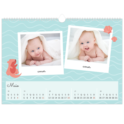 Calendário A3 Horizontal — Animais bonitos [capa]