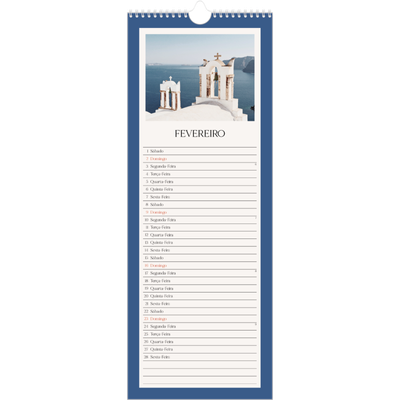 Calendário fino  — Cores clássicas [Fevereiro]