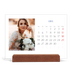 Calendário de mesa com suporte em madeira - horizontal  — Clássico cobalto [Abril]