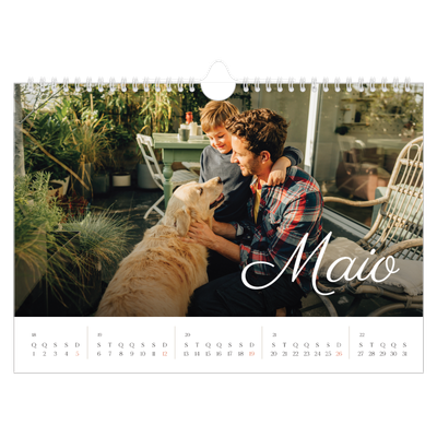 Calendário A4 horizontal — Mês escrito à mão [capa]