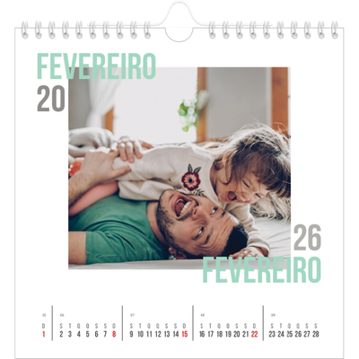 Calendário quadrado — Tipo de casal [Fevereiro]