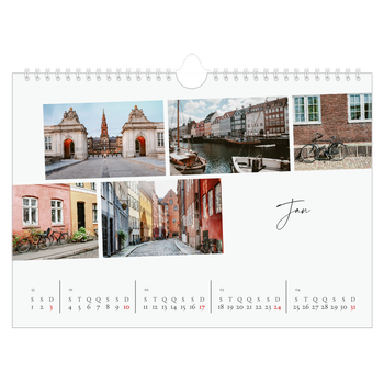 Calendário de Fotografias A4 Paisagem — Férias na cidade