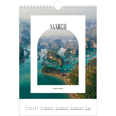 Calendário fotográfico A4 — O arco aberto [Março]