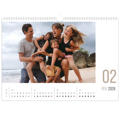 Calendário A3 Horizontal — Número de meses [Fevereiro]