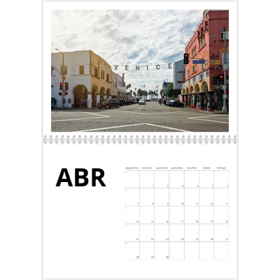 Calendário A4 duplo — White space [Abril]