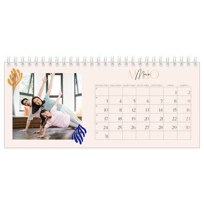 Calendários de mesa — Coral minimalista [Maio]