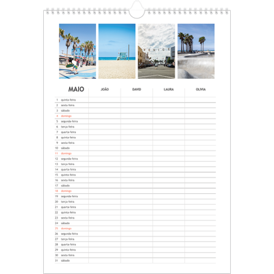 Agenda familiar A3 — Planeador simples - Familia de 4 [capa]