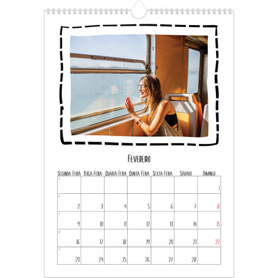 Calendário A3 — Momentos de álbum de recortes [Fevereiro]