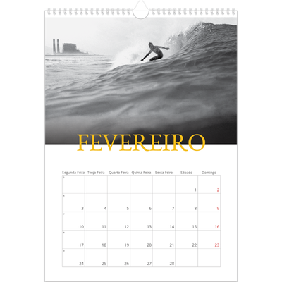 Calendário A3 — Estilo Heritage [Fevereiro]