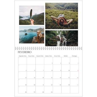 Calendário A4 duplo — Pôr do sol surfista [Fevereiro]