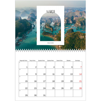 Calendário A4 duplo — O arco aberto [Março]