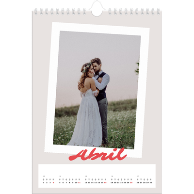 Calendário fotográfico A4 — Assinado a carmim [Abril]