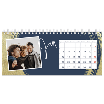 Calendário de Fotografias de Mesa — Fundos com pincel dourado