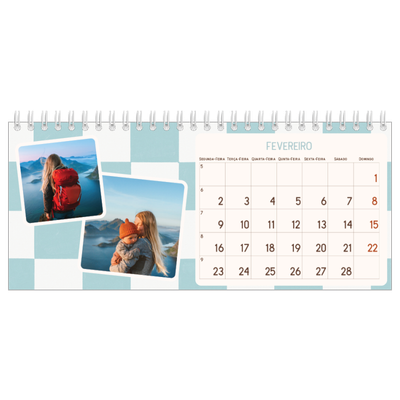 Calendários de mesa — Padrões retro [Fevereiro]