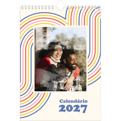 Calendário fotográfico A4 — Linhas retro [capa]