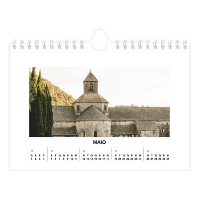 Calendário A5 horizontal — Fotografia simples [capa]