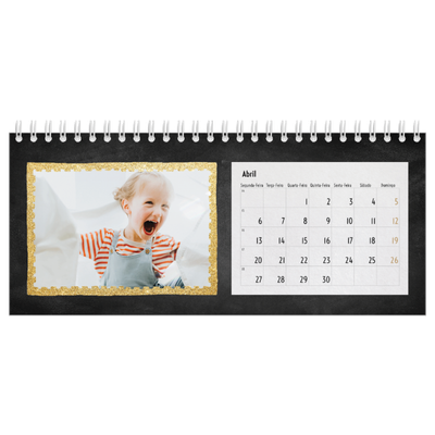 Calendários de mesa — Molduras com purpurinas [Abril]