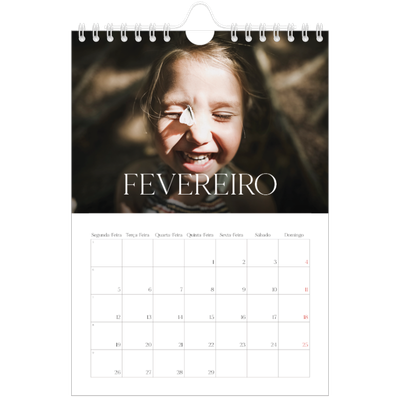 Calendário A5 — Doze meses grandes [Fevereiro]