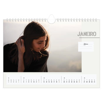 Calendário de Fotografias A4 Paisagem — Nota para si próprio
