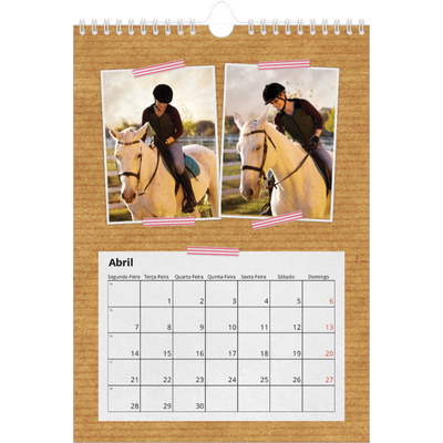 Calendário fotográfico A4 — Fita adesiva para trabalhos manuais [Abril]