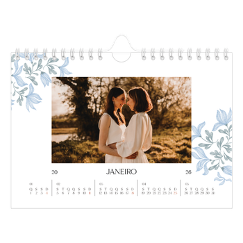 Calendário de Fotografias A5 Paisagem — Floral elegante