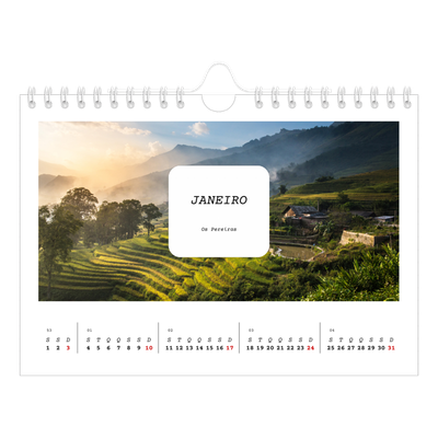 Calendário A5 horizontal — A história completa [Janeiro]
