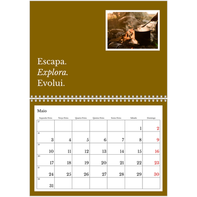 Calendário A4 duplo — Terra editorial [Maio]